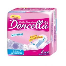 TOALLAS FEM  DONCELLA x 8u