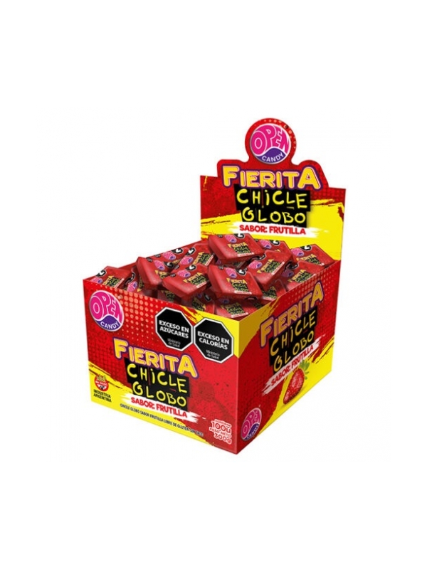 Chicle Fierita x 100 unid - frutilla-